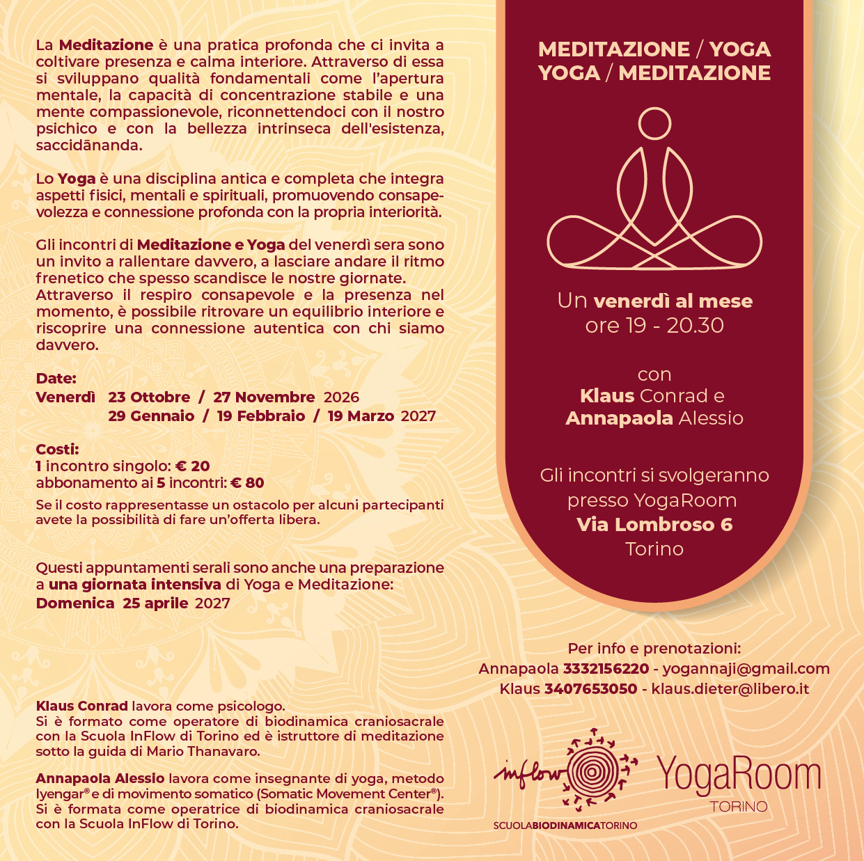 INCONTRI Meditazione Yoga 2026